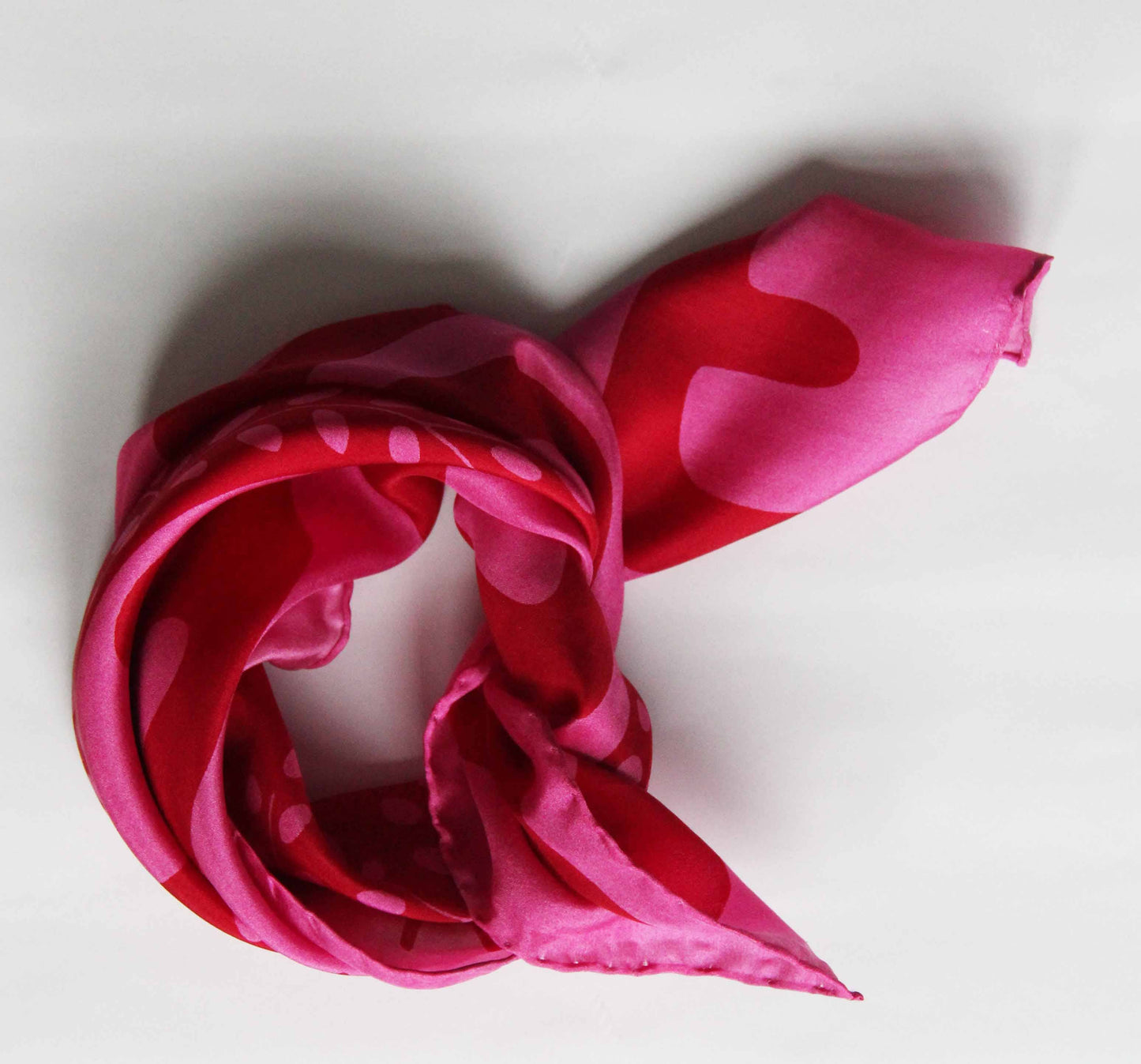 Peace and Love Fuchsia Mini Silk Scarf | Les Belles Vagabondes