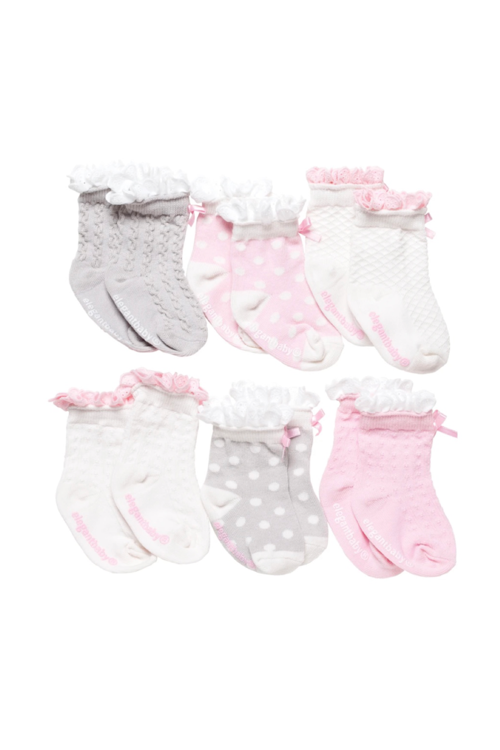 6-Pack Ruffled Baby Socks | Elegant Baby