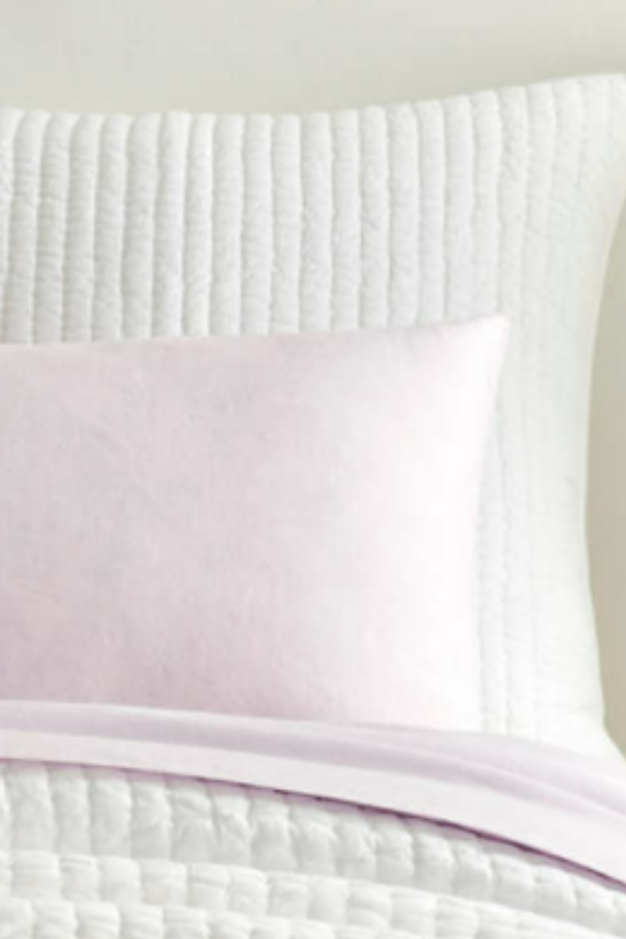 Lana Voile White Quilted Sham Euro | Annie Selke