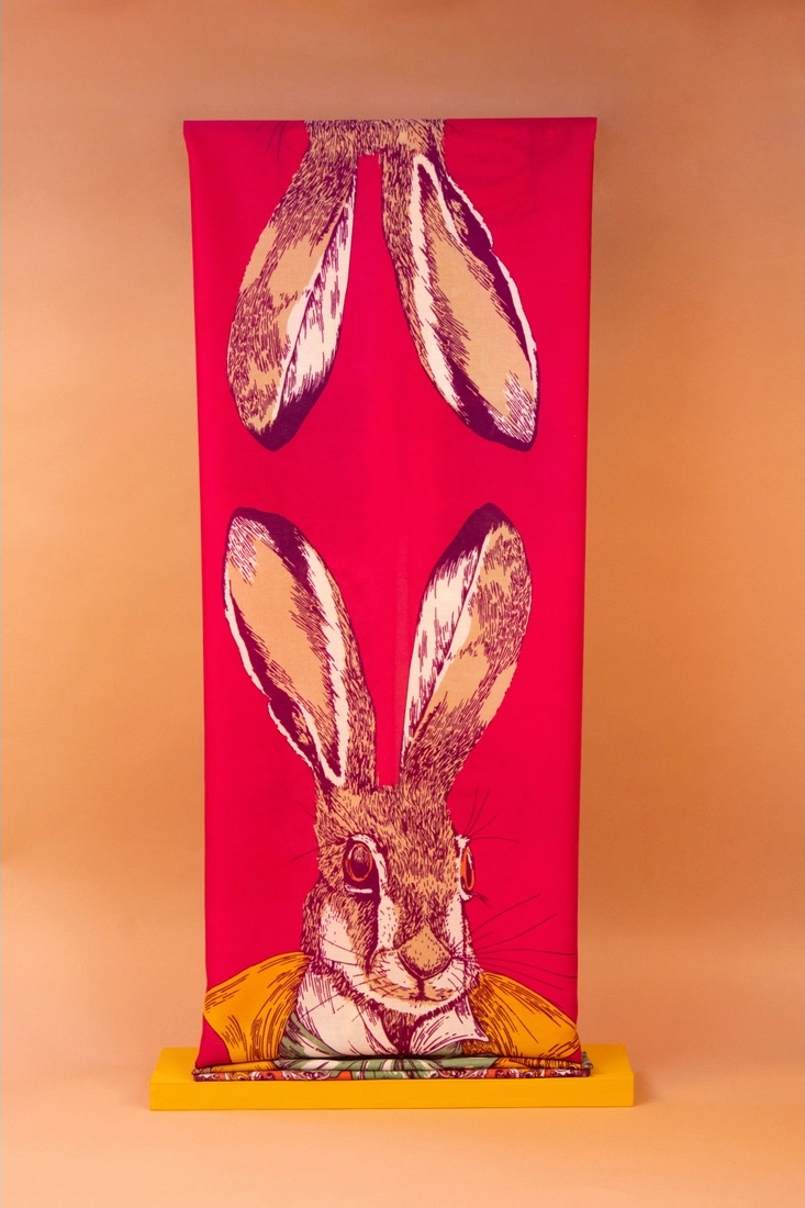 Gentleman Hare Print Modal Scarf — Fuchsia | Powder Design
