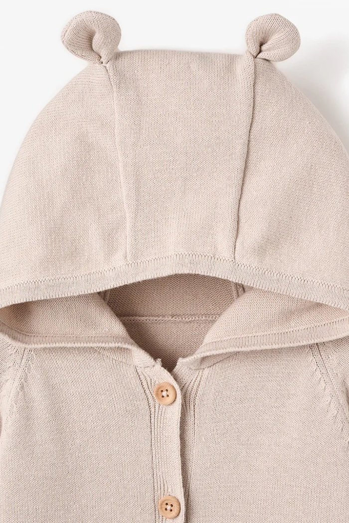 Hooded Knit Jumpsuit | Elegant Baby