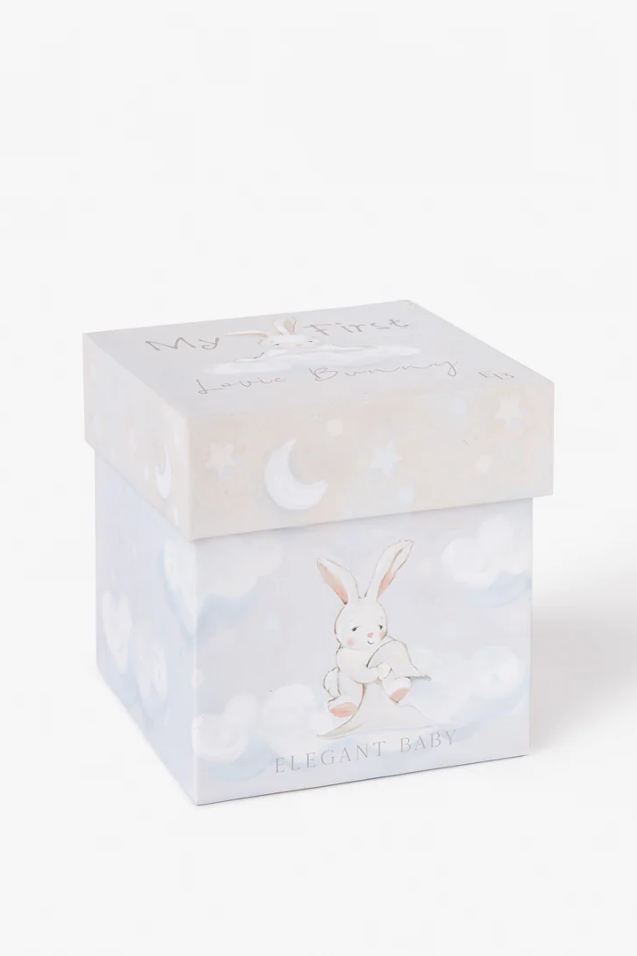 Taupe Lovie Bunny Security Blankie, Boxed | Elegant Baby