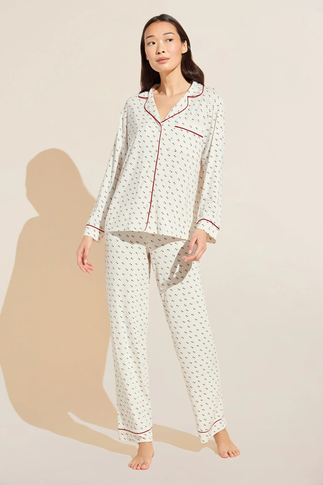 Eberjey Gisele Long PJ Set — Triple Heart