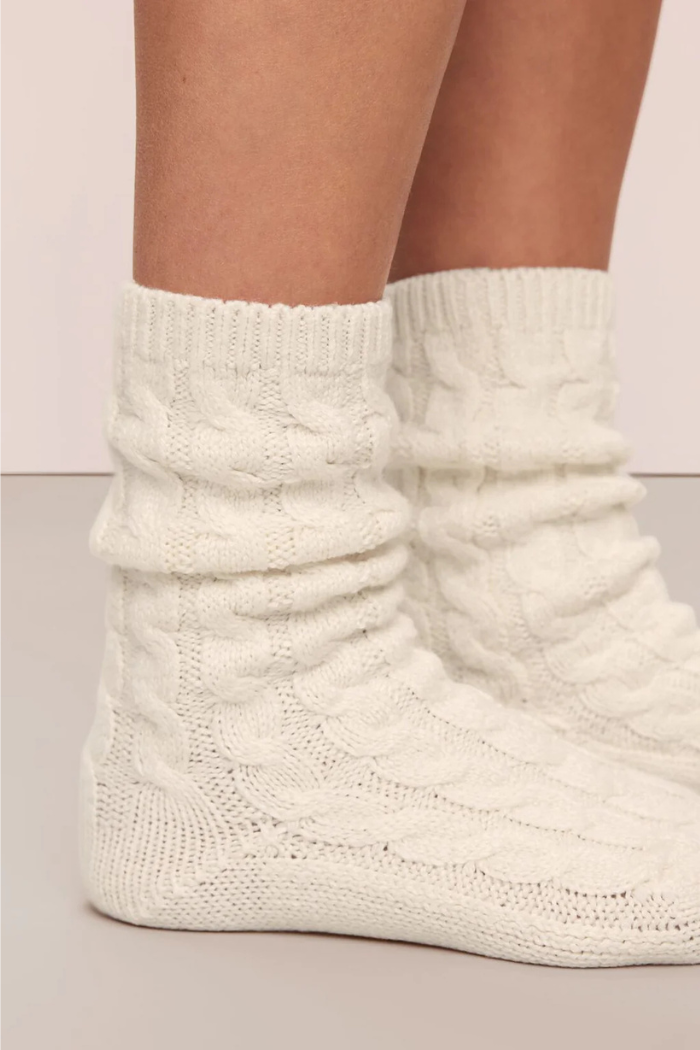 Eberjey Cozy Cable Knit Slouchy Cable knit O/S Socks