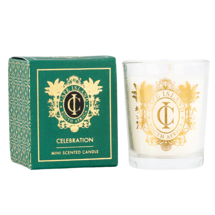 Celebration Mini Scented Candle In Garland-Green 100ml - Bealuscious