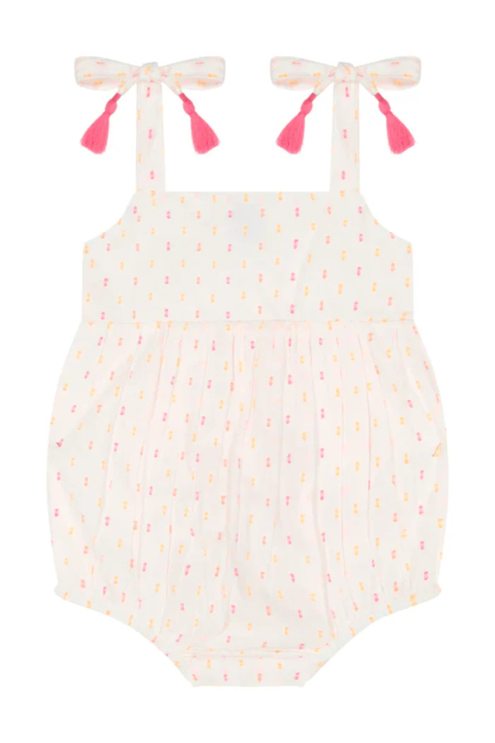 Zoe Shoulder-Tie Baby Romper | Mer St. Barth