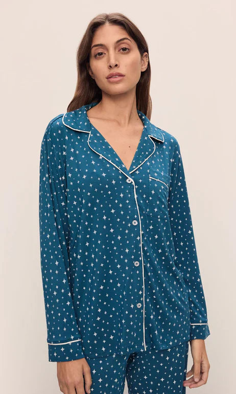 Eberjey Gisele Long PJ Set — Festive Lights