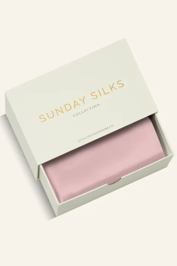 Sunday Silks Pink Quartz silk pillowcase