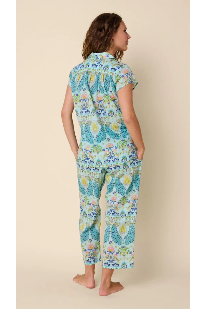 Peacock Cotton Voile Capri Pajama Set | The Cat's Pajamas