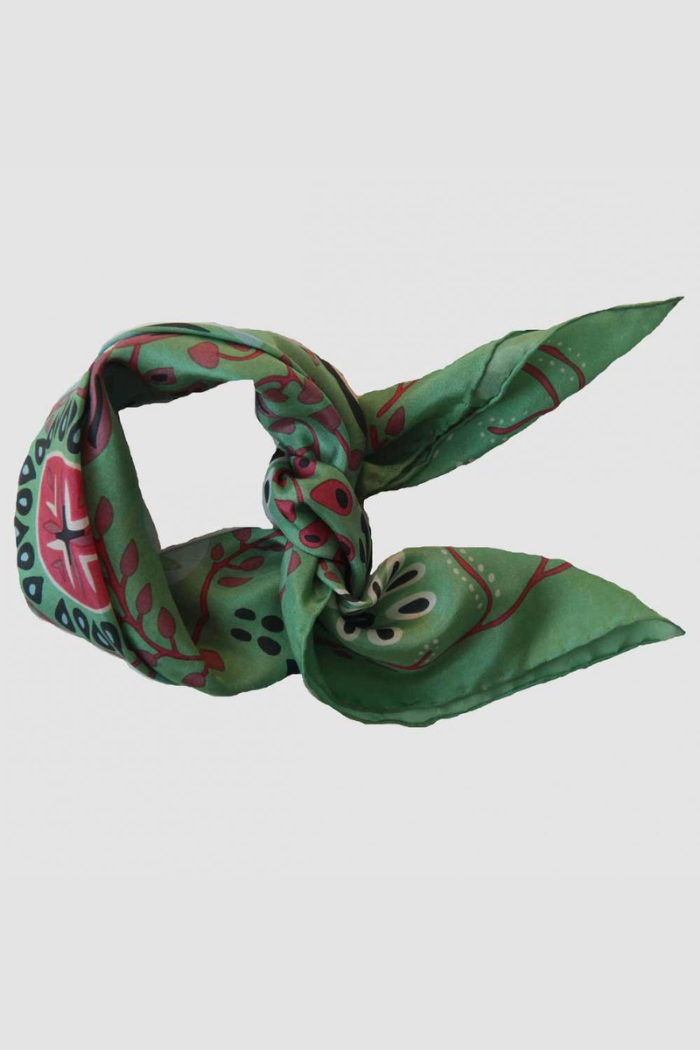 Silk Scarf / Green Mini Marushka
