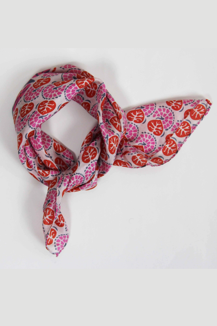 Silk Scarf Mini Volubile Fuchsia