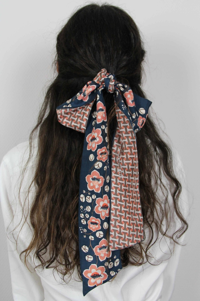Cotton Club Navy Silk Headband | Les Belles Vagabondes