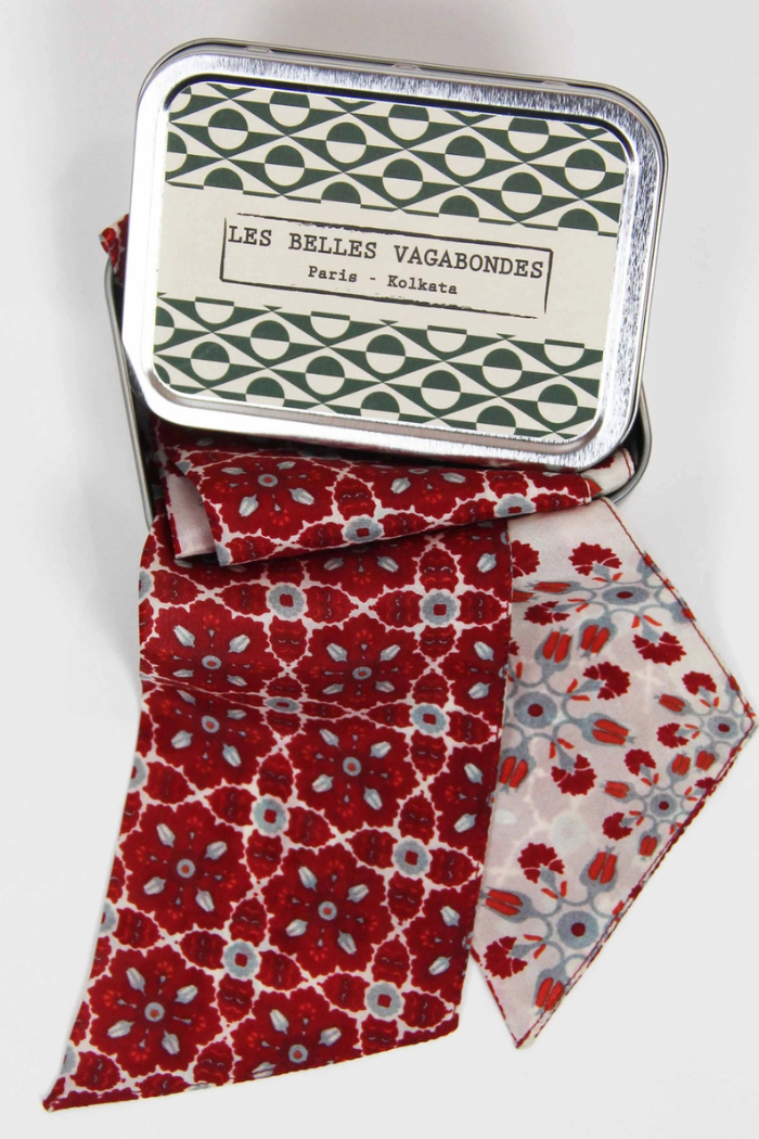 100% Silk Marrakech Rouge Red Headband