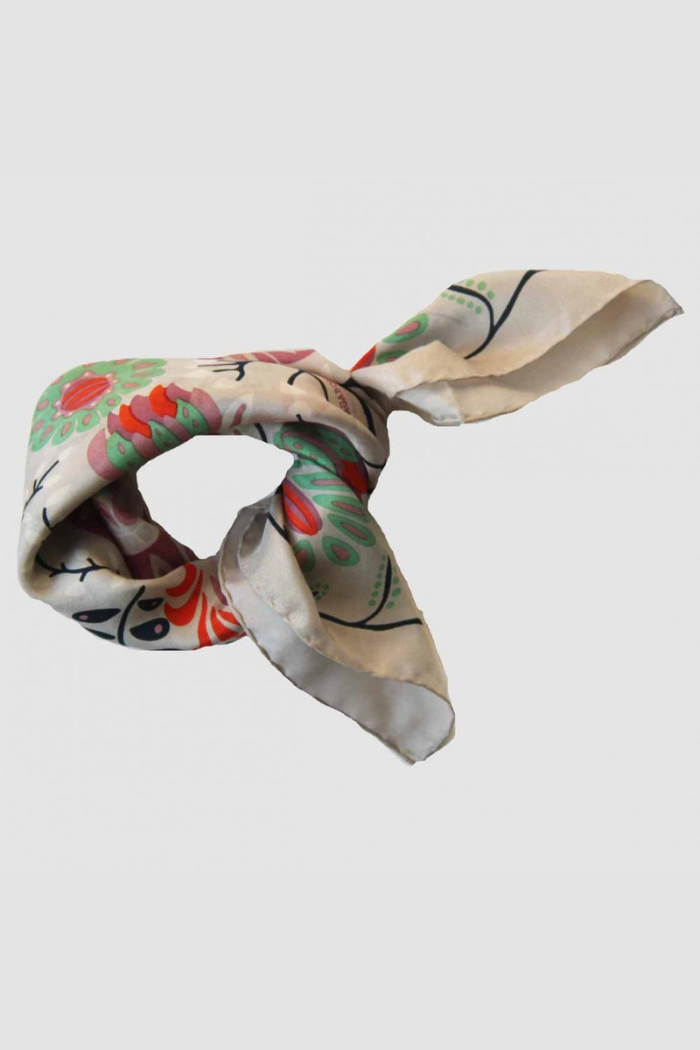 Marushka Grey Mini Silk Scarf | Les Belles Vagabondes