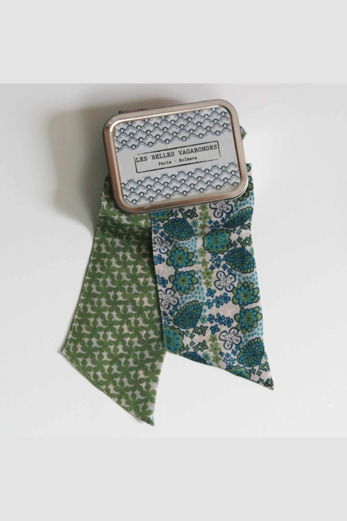 Morea Bleu Blue Silk Headband | Les Belles Vagabondes