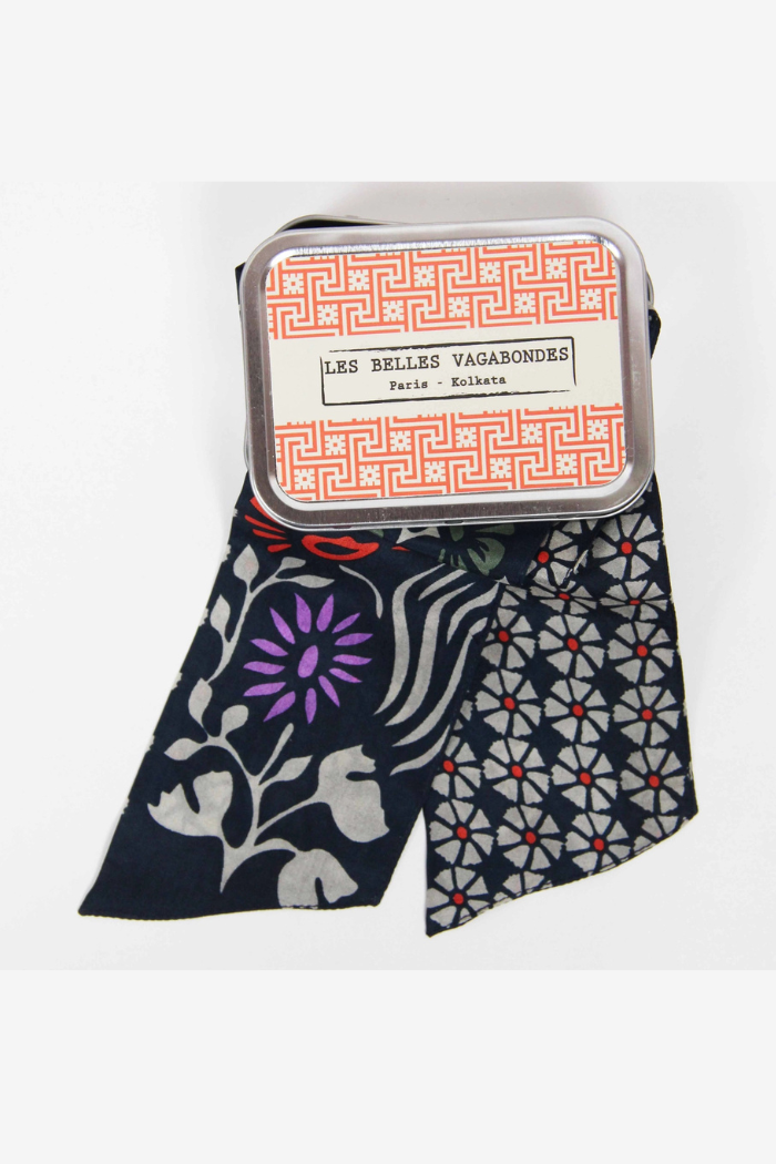 Clematis Headband in Navy | 100% Silk | Les Belles Vagabondes