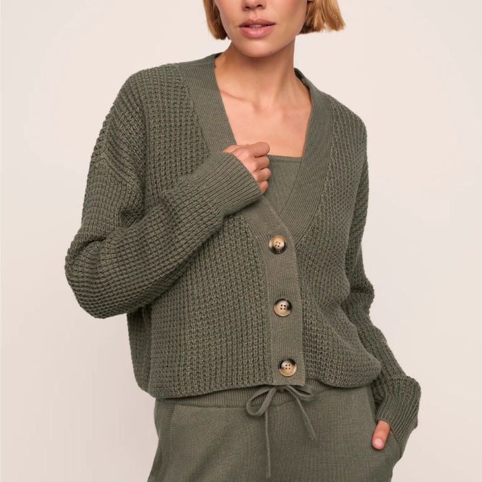 Recycled Sweater Cropped Cardigan