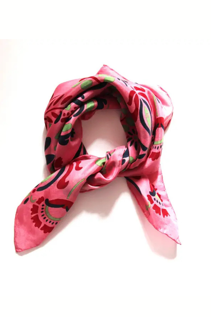 Yulia Rose Mini Silk Scarf | Les Belles Vagabondes