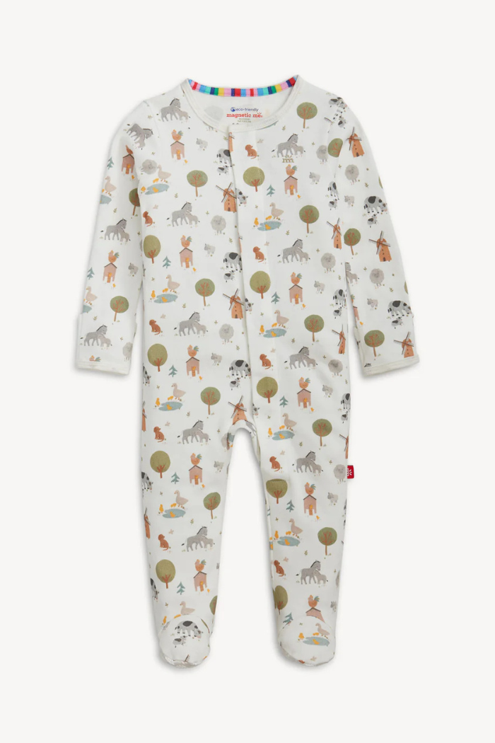 Funny Farm Organic Cotton Magnetic Footie | Magnetic Me