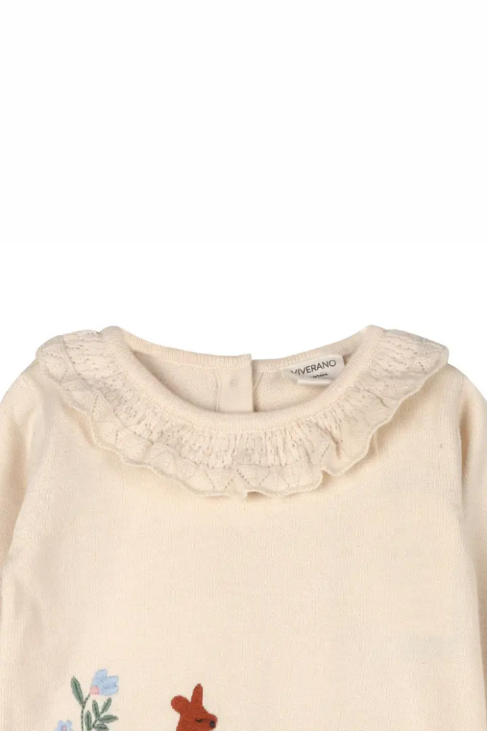 Woodland Embroidered Sweater Knit Baby Pullover & Pants Set