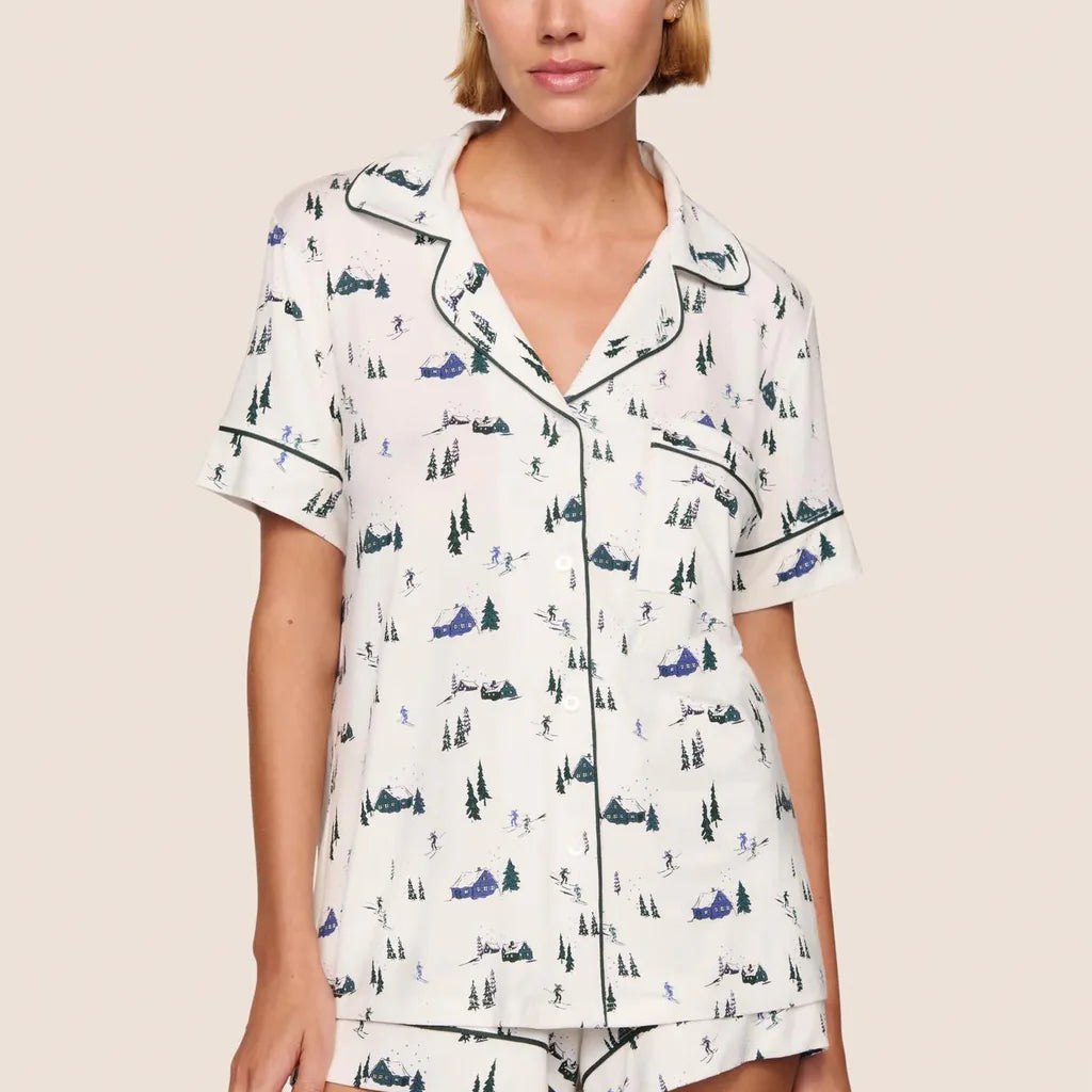 SKI CHALET GISELE PRINTED RLX SHORT PJ SET