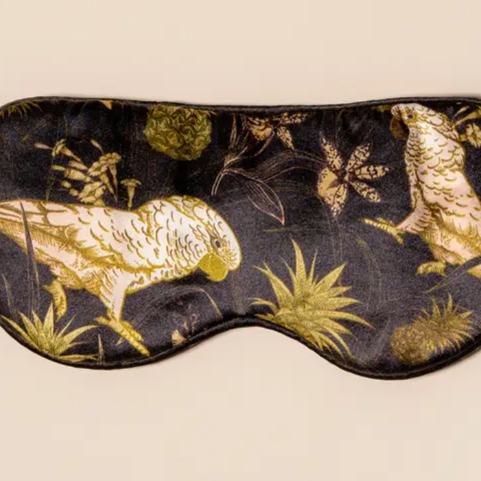 Muraki Silk Parrot Print Sleep Mask