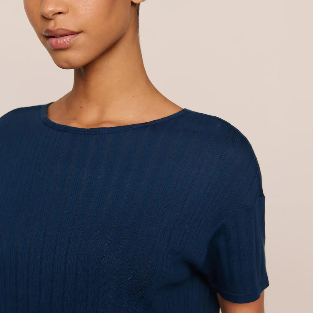 Pointelle Short Sleeve Tee