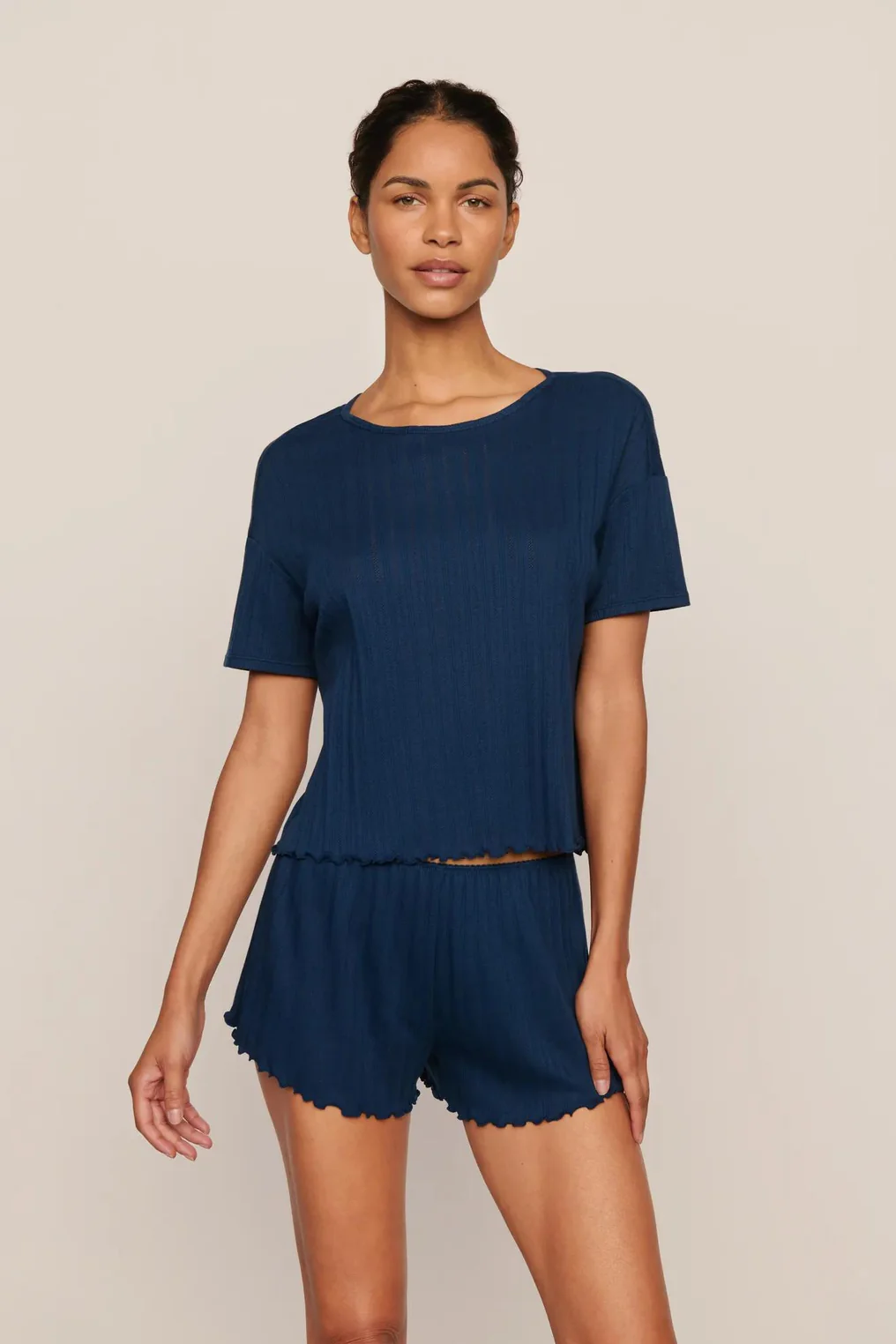 Eberjey | Pointelle Short Sleeve Tee Shirt