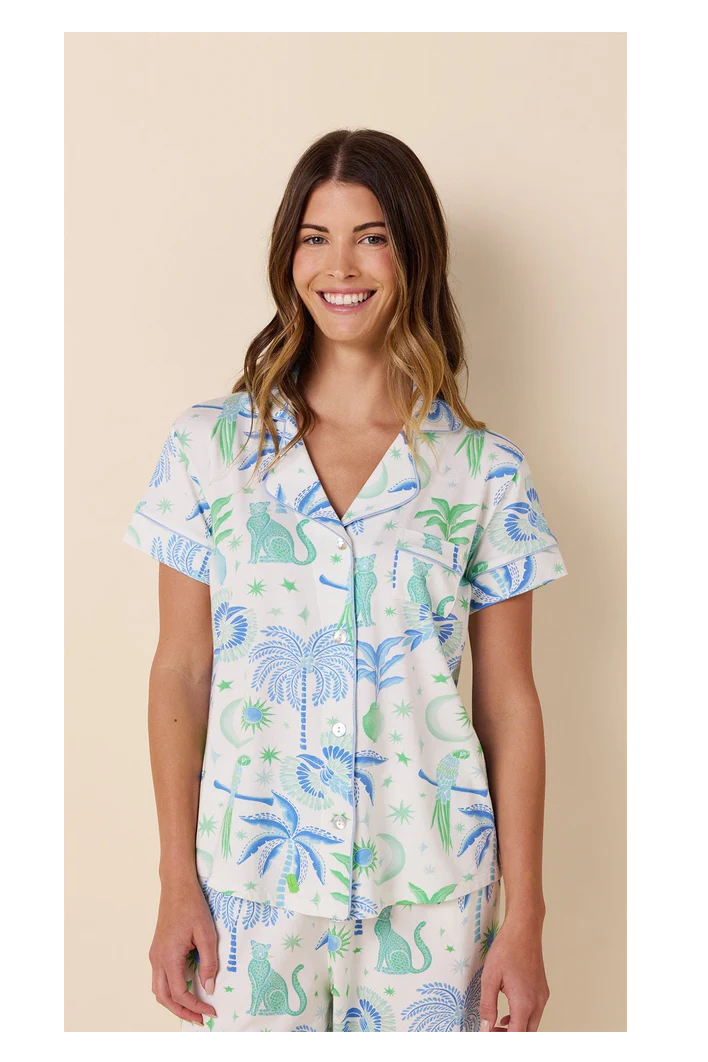 Toucan Terrace Pima Knit Capri Pajama Set | The Cat's Pajamas