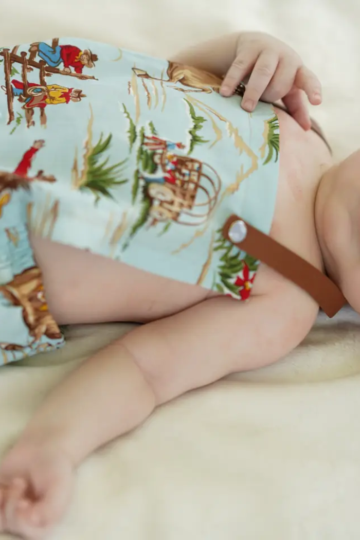 Cowboy Leather Strap Bubble Romper