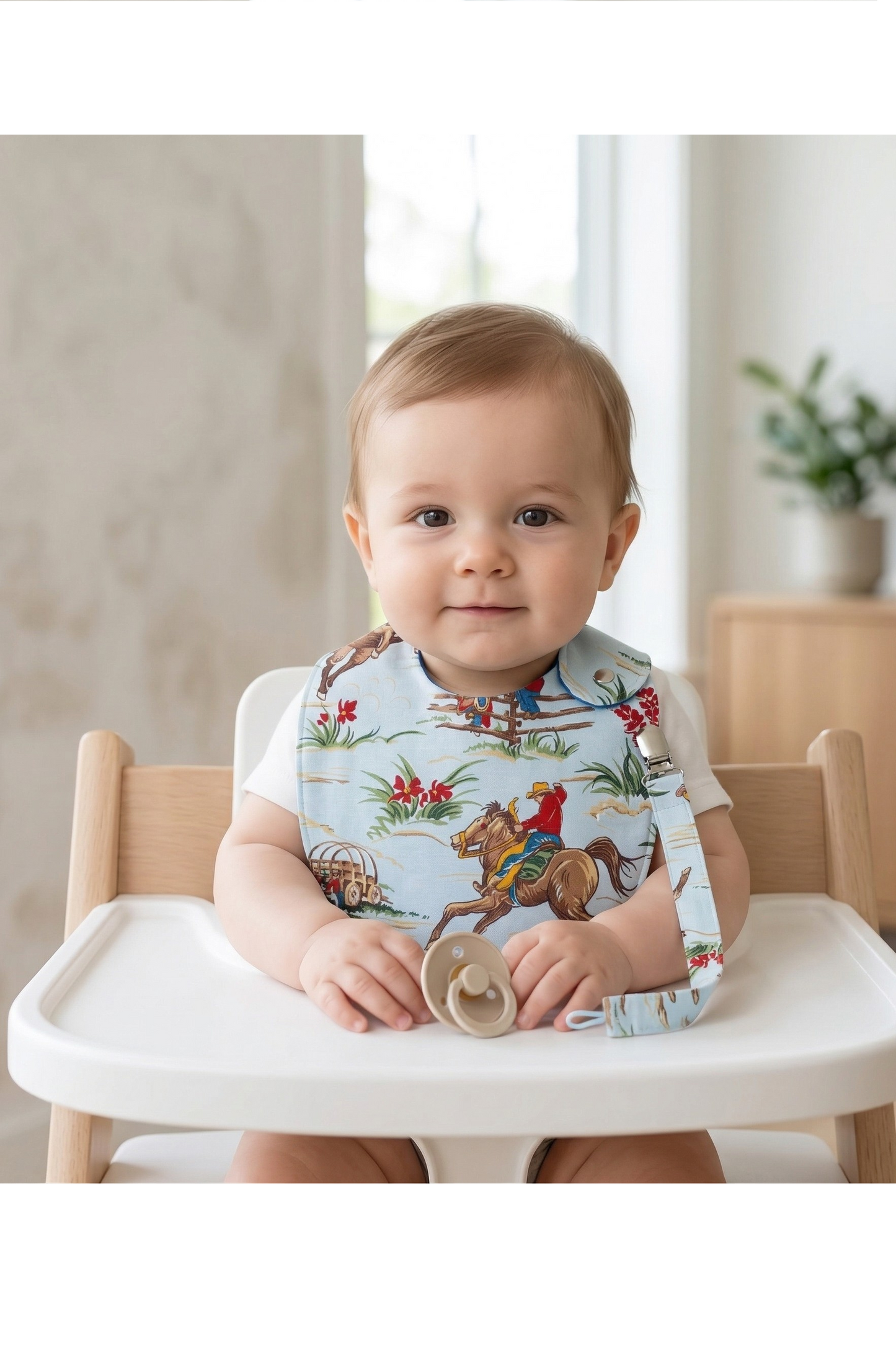 Cowboy Bib & Pacifier Set
