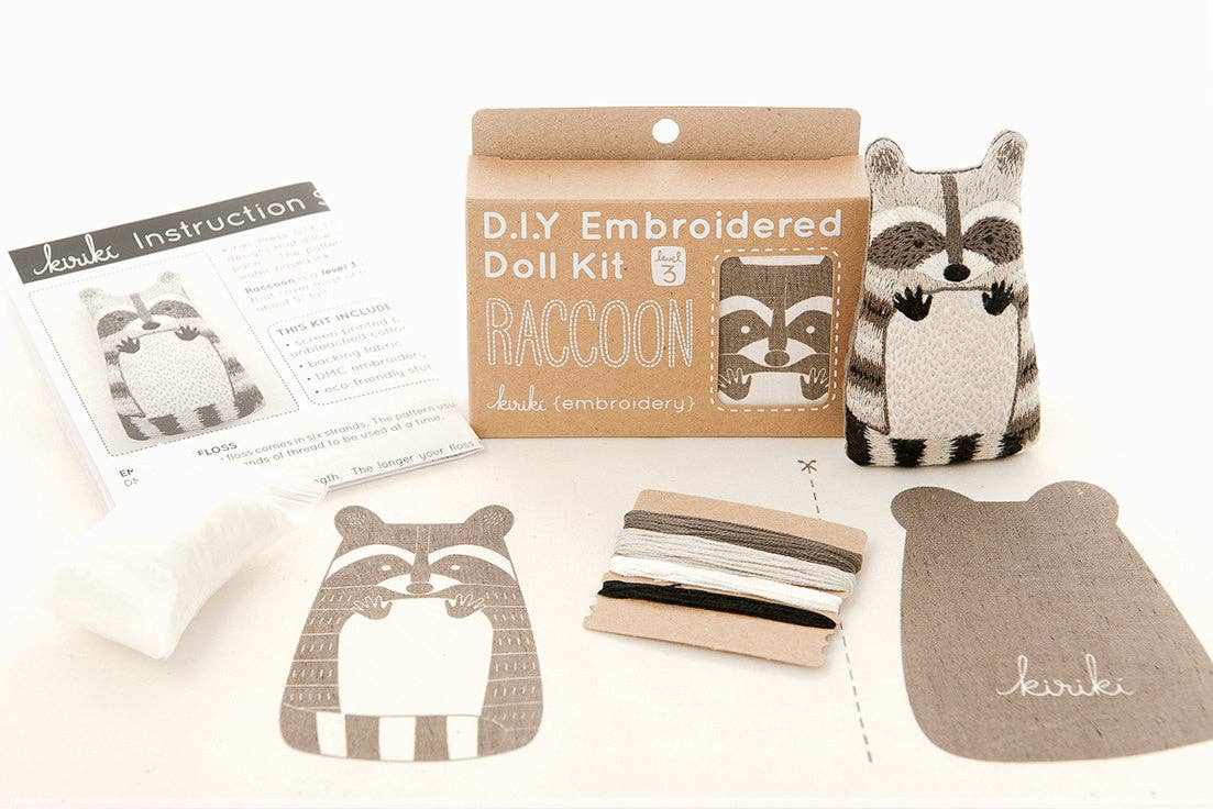 Raccoon Embroidery Kit | Kiriki Press