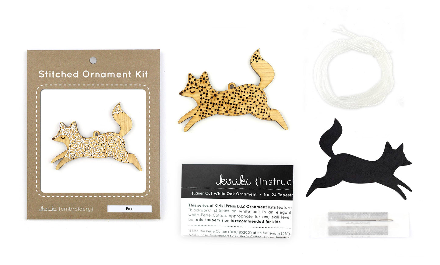 Fox DIY Stitched Ornament Kit | Kiriki Press