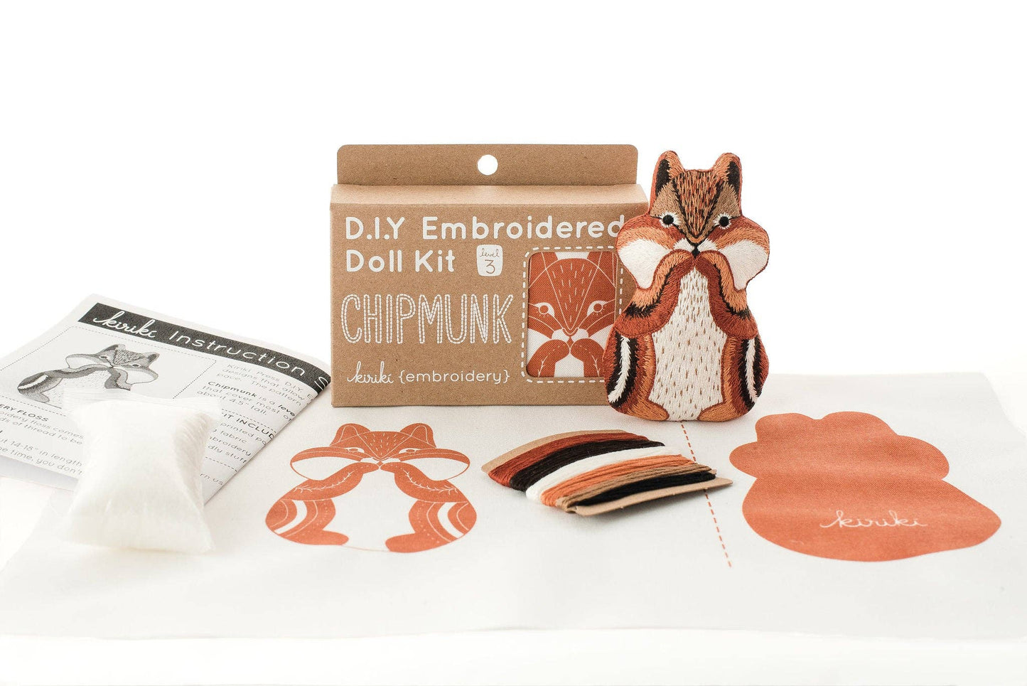 Chipmunk Embroidery Kit | Kiriki Press
