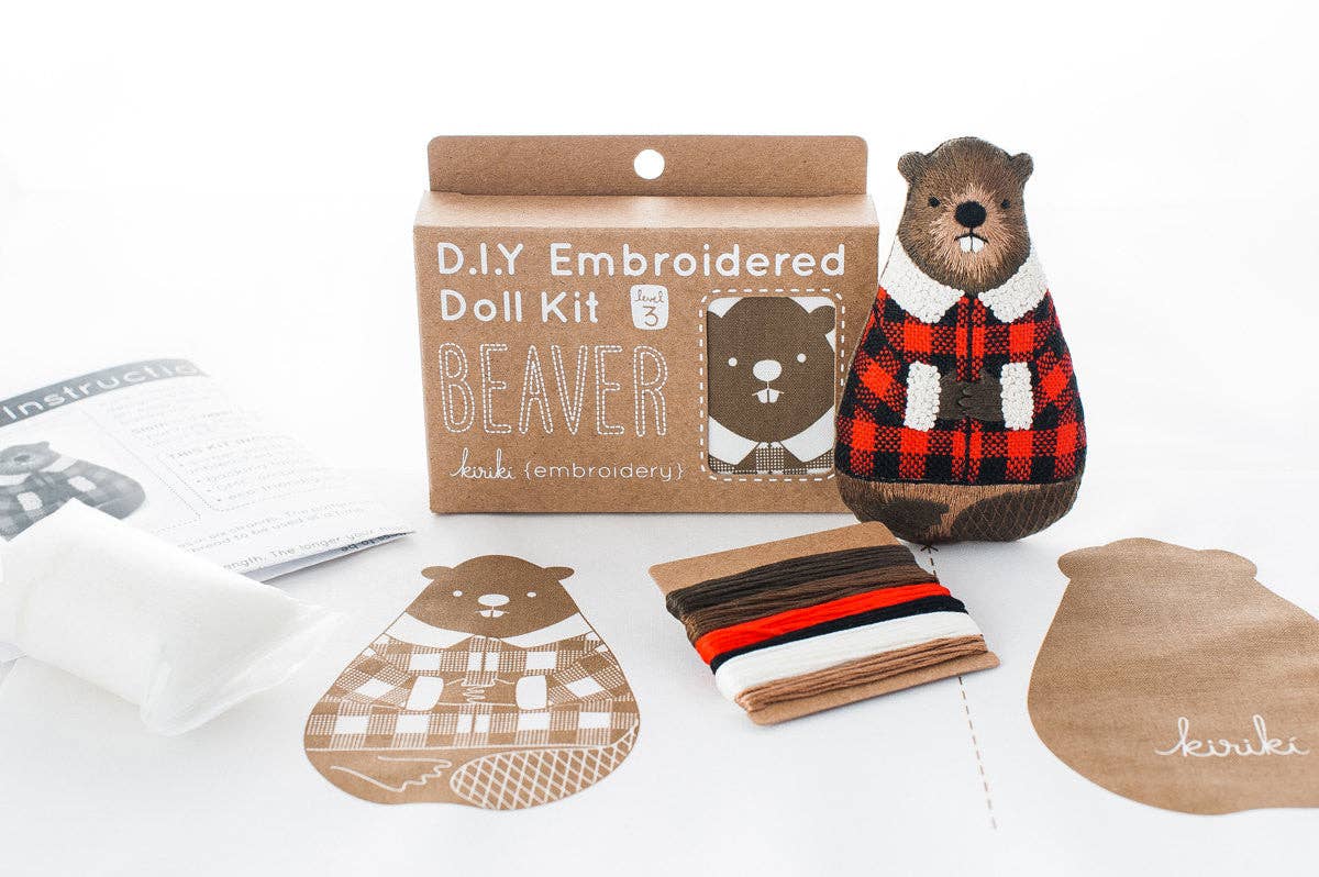 Beaver Embroidery Kit | Kiriki Press