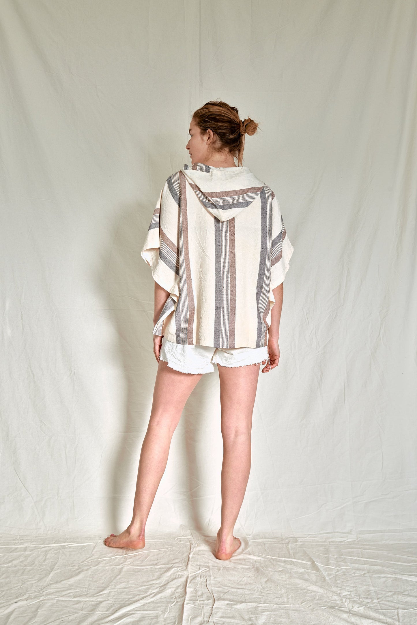Brown Cream Nomad Poncho | Home & Loft