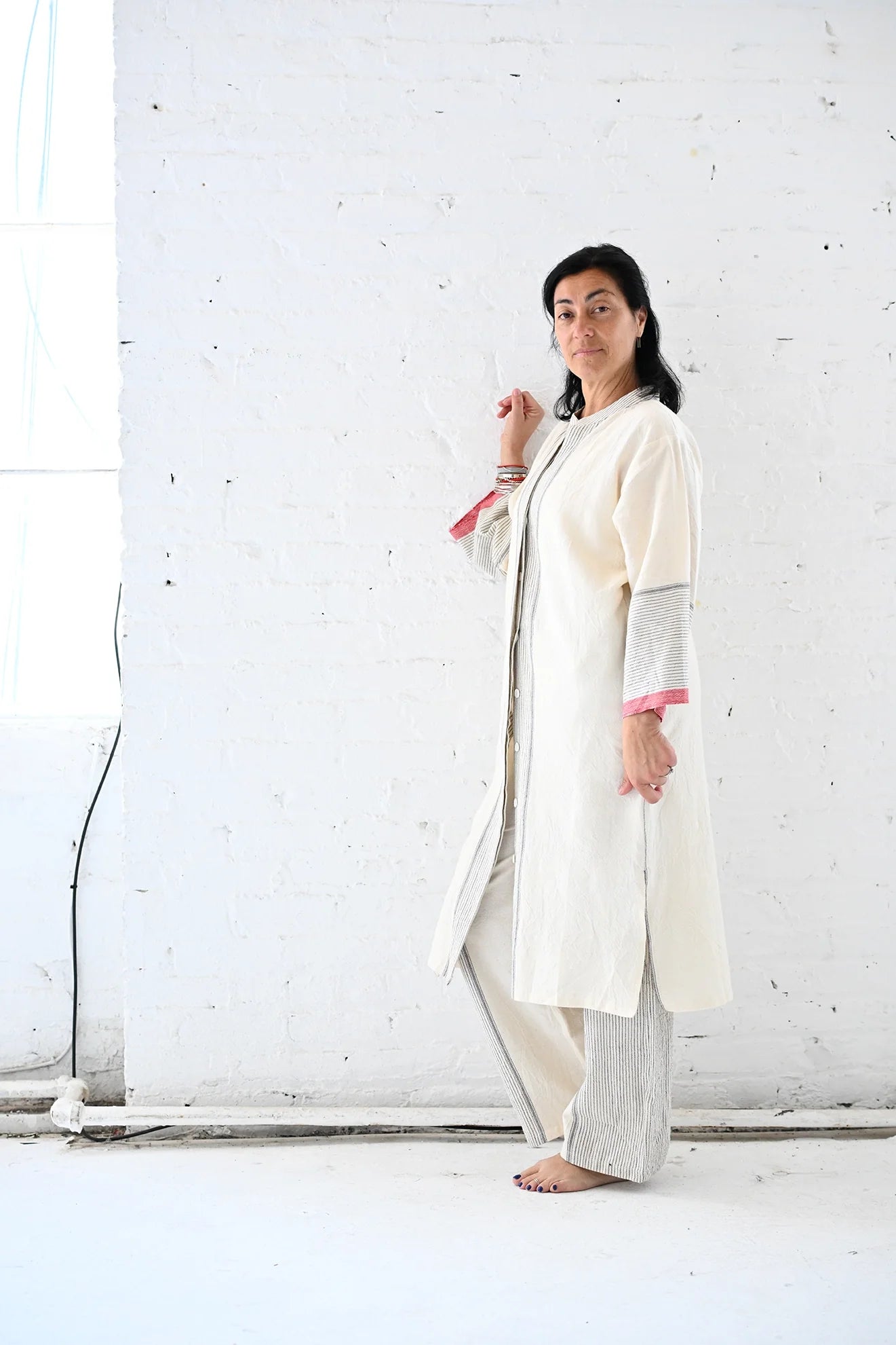 Ivory Cherry Tribeca Button Down Kaftan | Home & Loft
