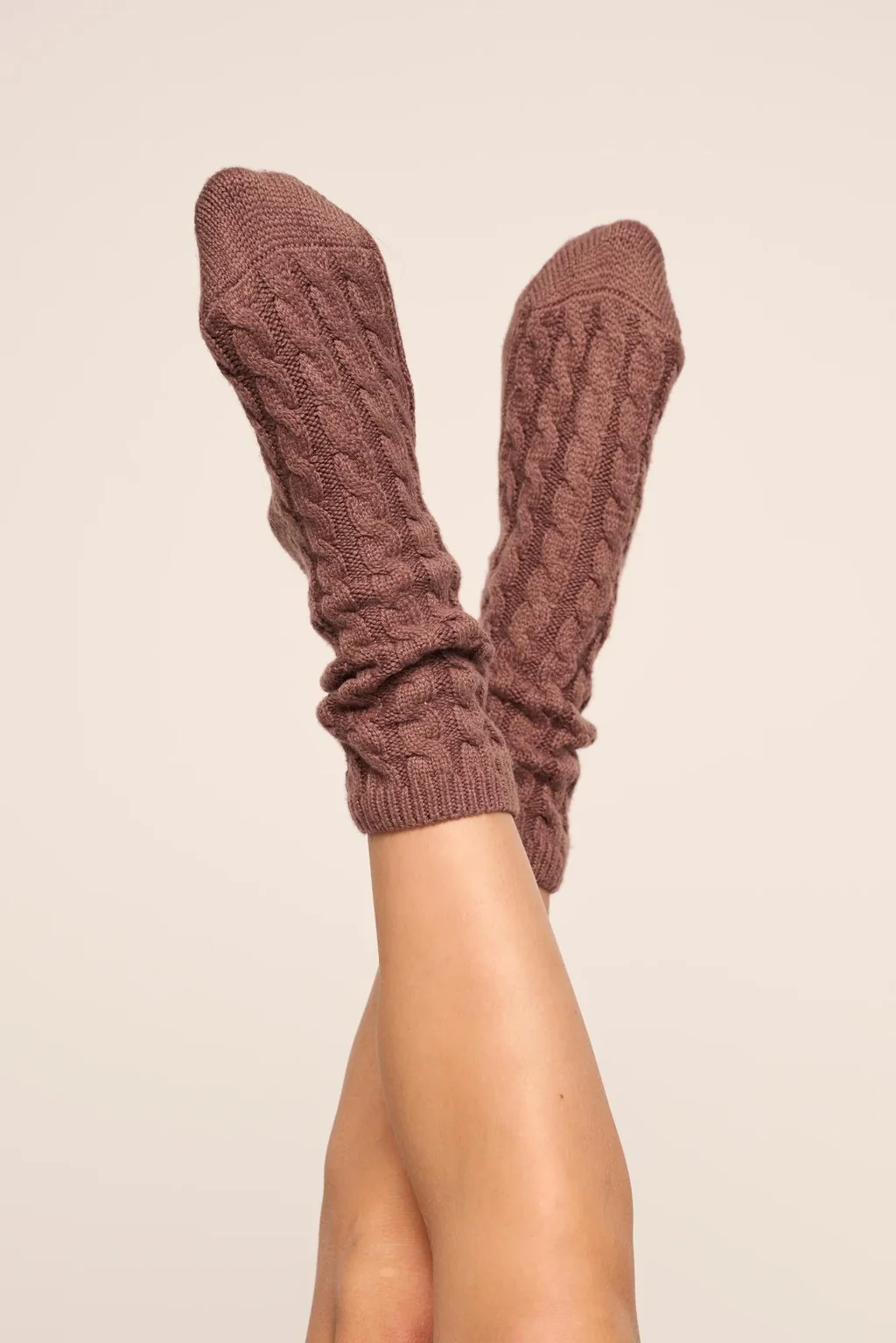 Cozy Cable Knit Slouchy Socks – One Size | Eberjey
