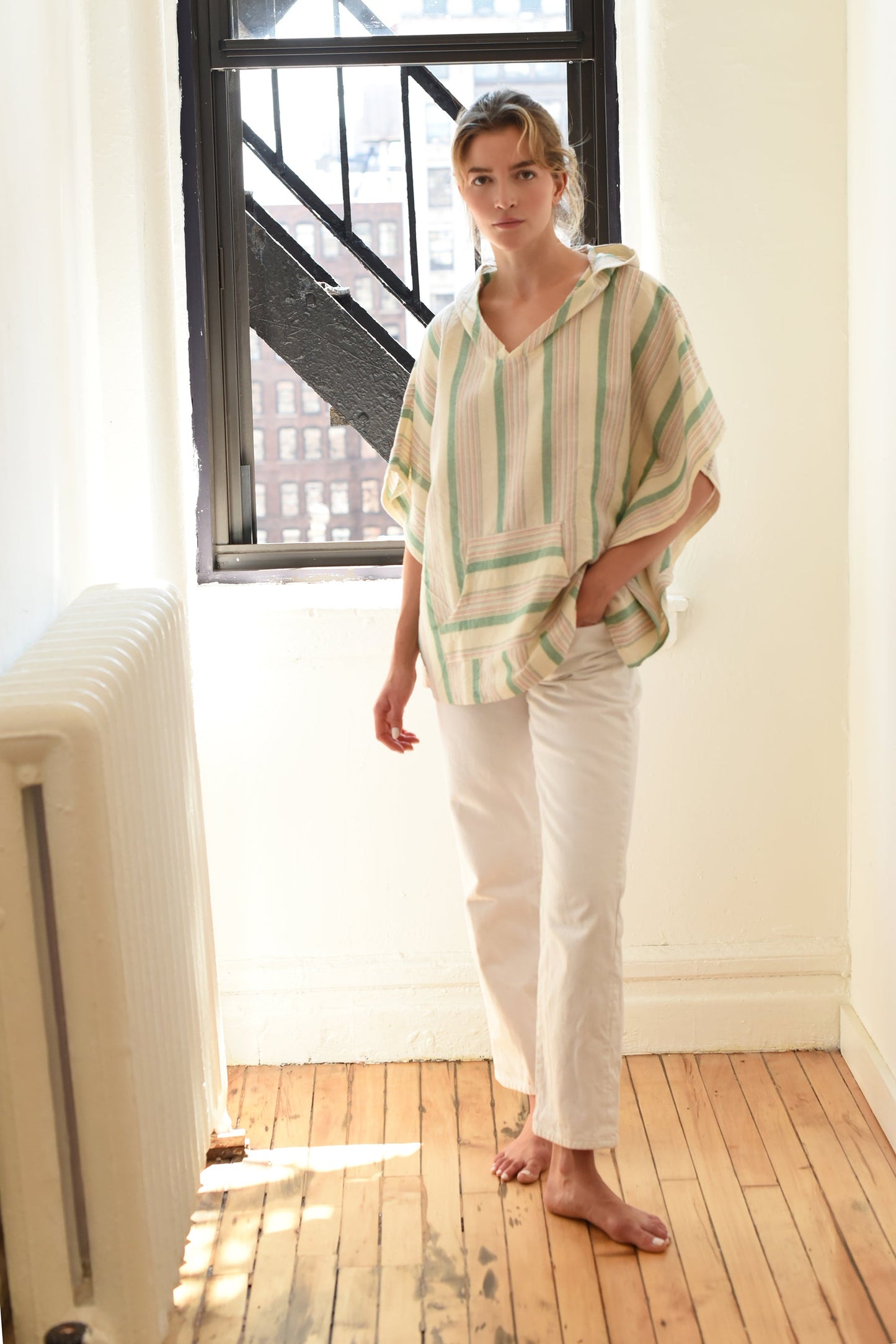 Green Ivory Montauk Poncho | Home & Loft
