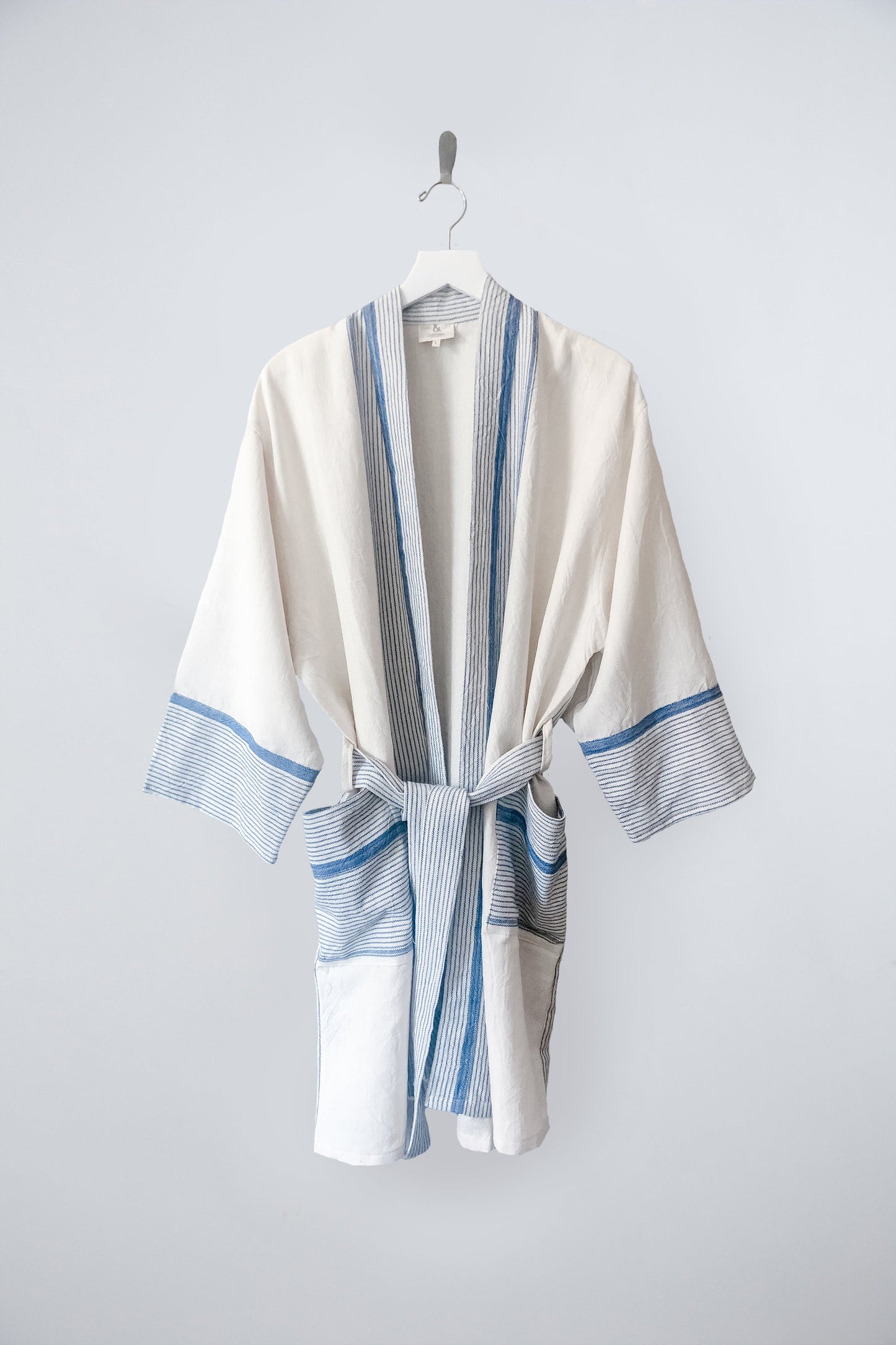 Ivory Blue Tribeca Short Bathrobe | Home & Loft