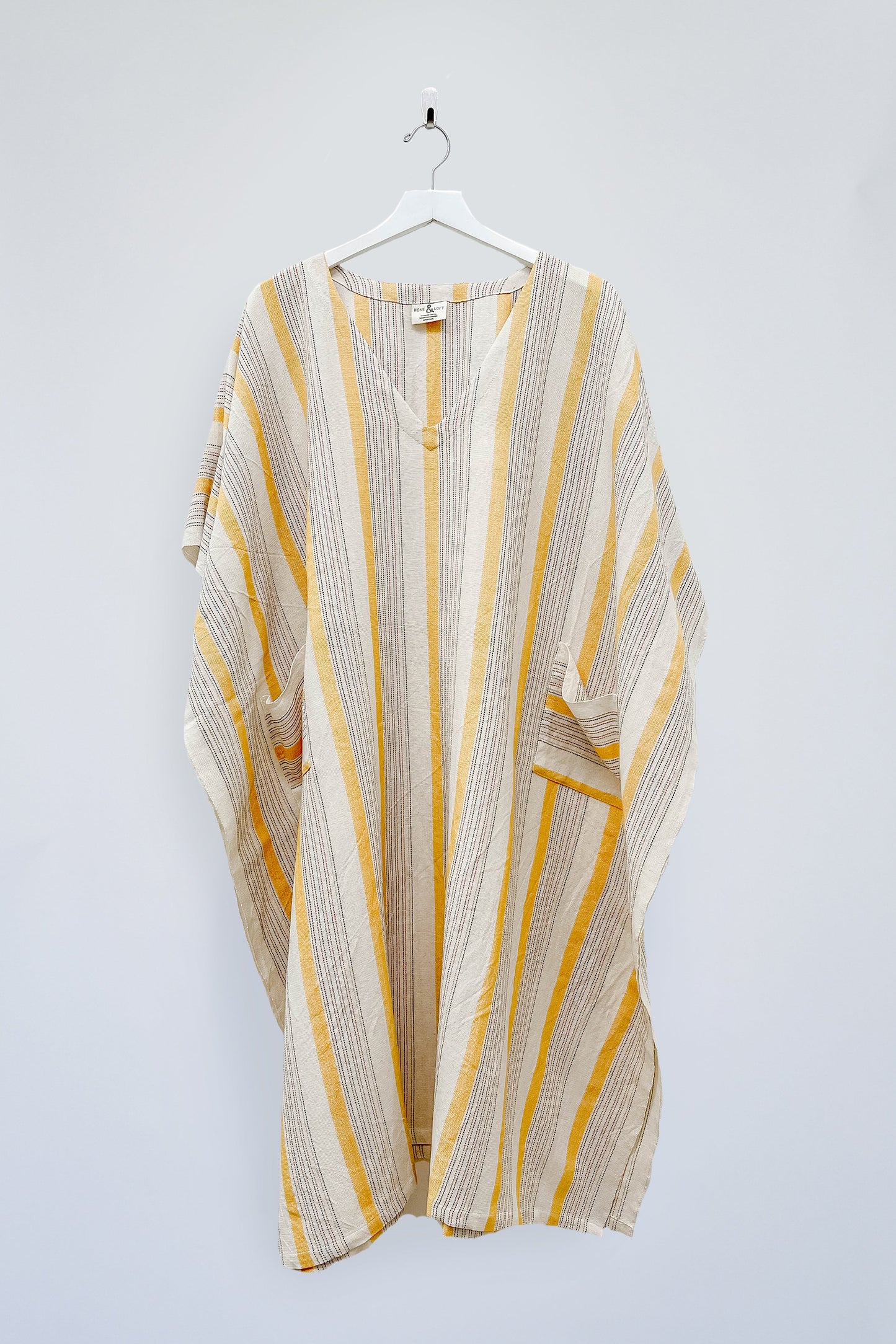 Yellow Ivory V-Neck Kaftan | Home & Loft