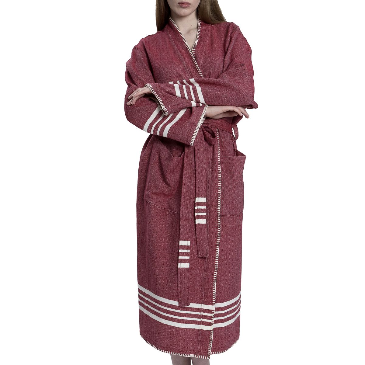 Buldano Organic Turkish Cotton Kimono Bathrobe — Lightweight Spa & Home Robe