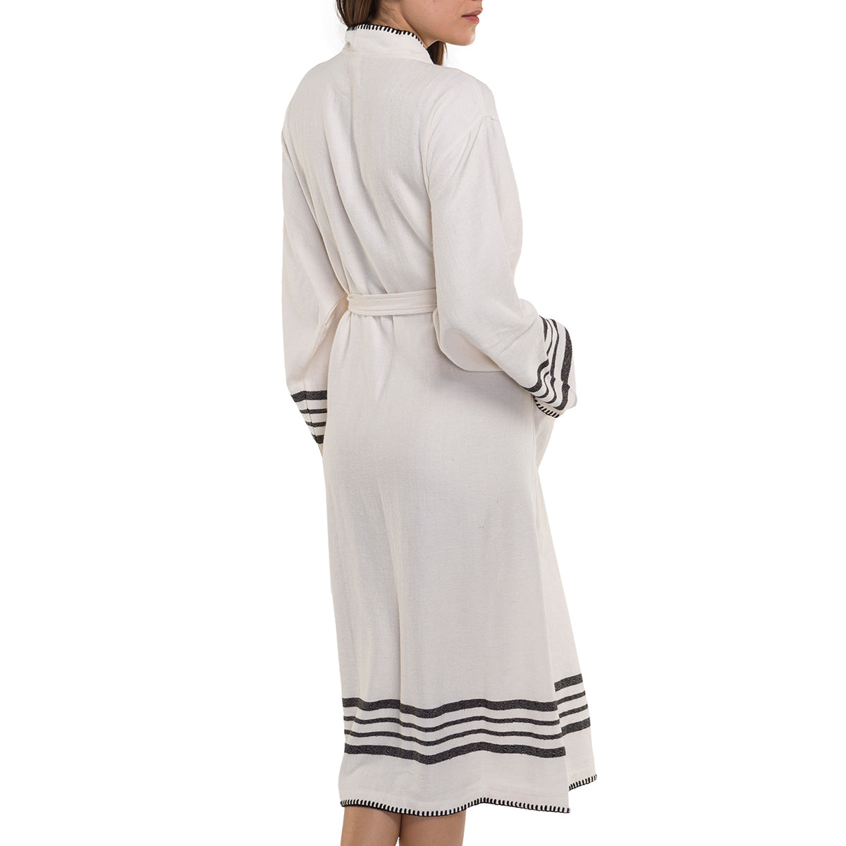 Buldano Organic Turkish Cotton Kimono Bathrobe — Lightweight Spa & Home Robe