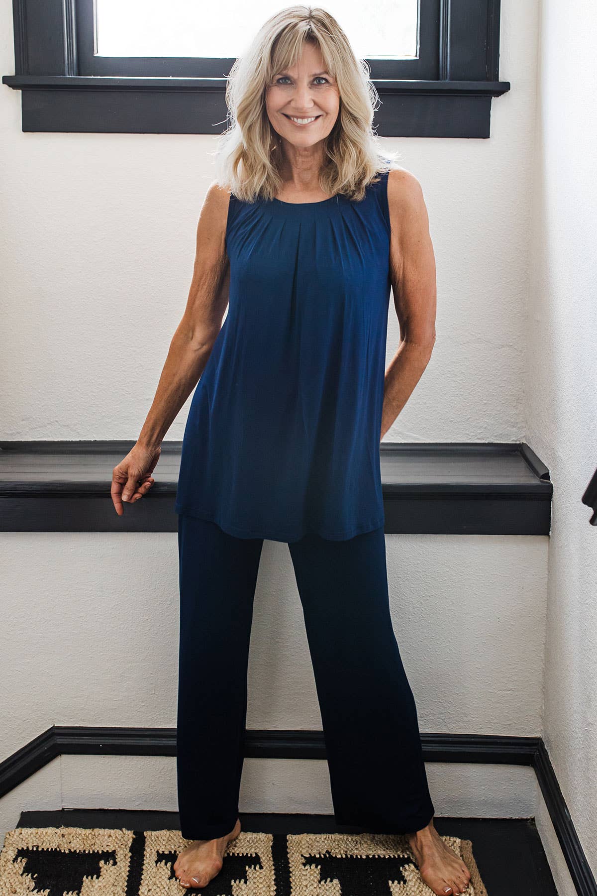 Delia Gathered Tank Bamboo Pajama Set | Yala