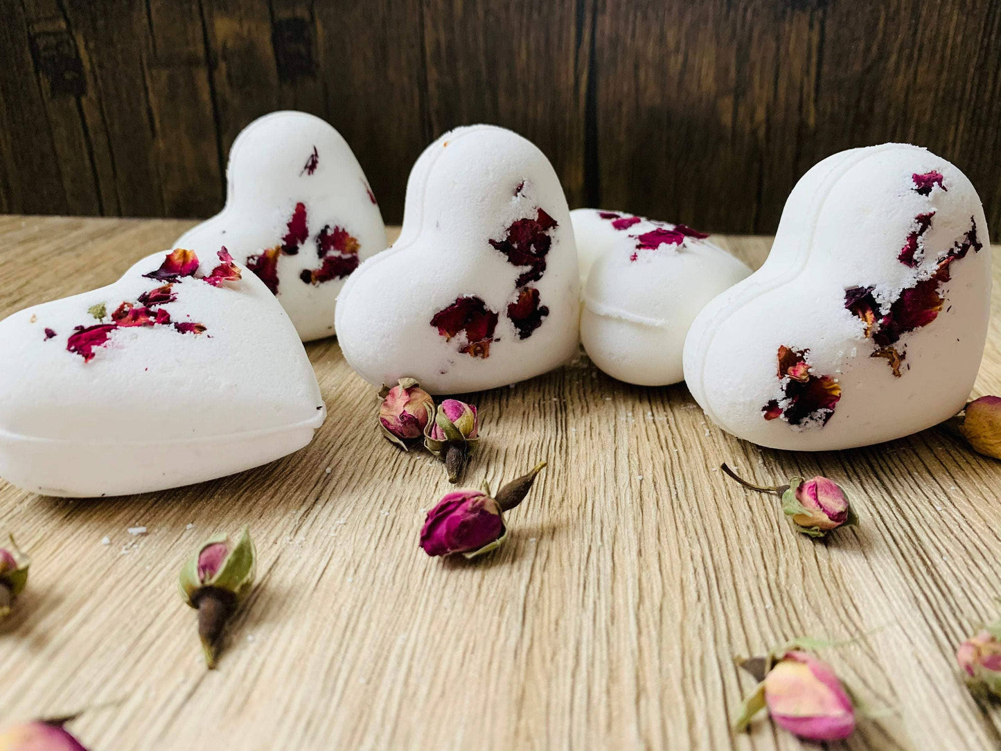 Organic Rose Heart Bath Bomb