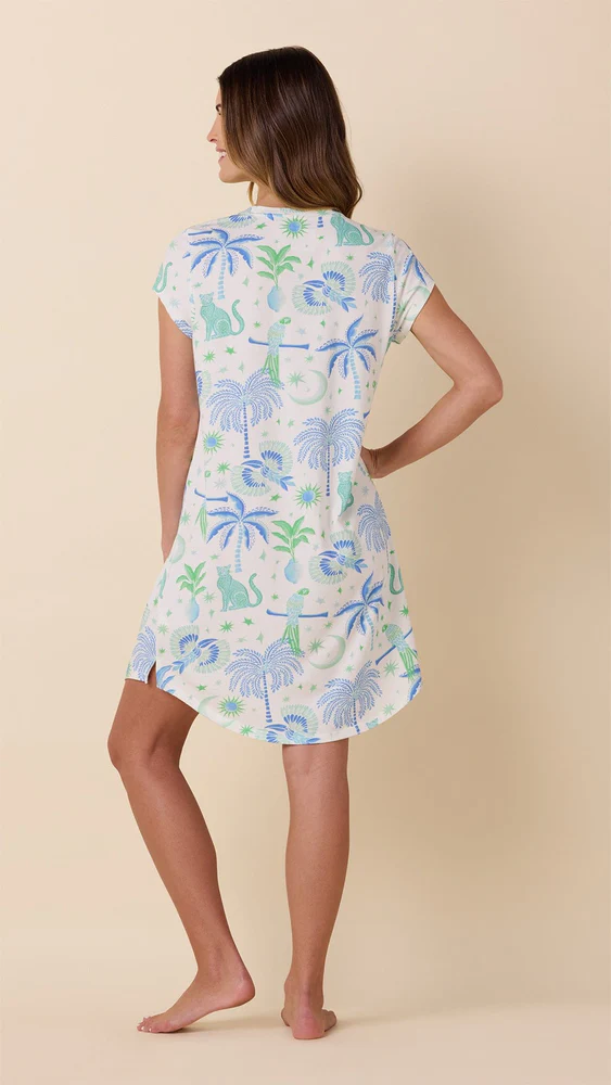 Toucan Terrace Short-Sleeved Sleep Shirt | The Cat's Pajamas