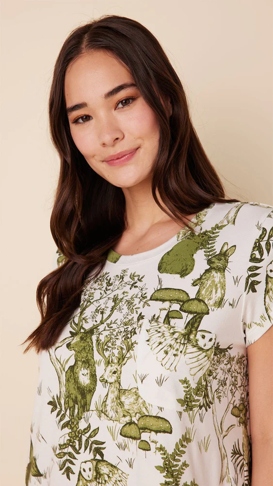 Woodside Short-Sleeved Sleep Shirt | The Cat's Pajamas