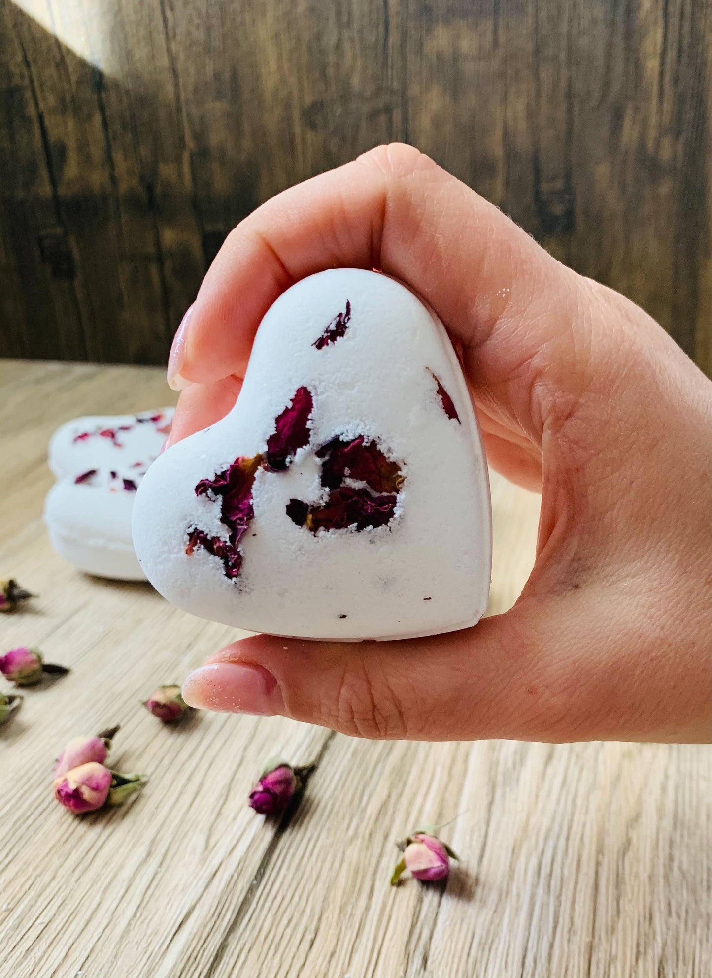 Organic Rose Heart Bath Bomb