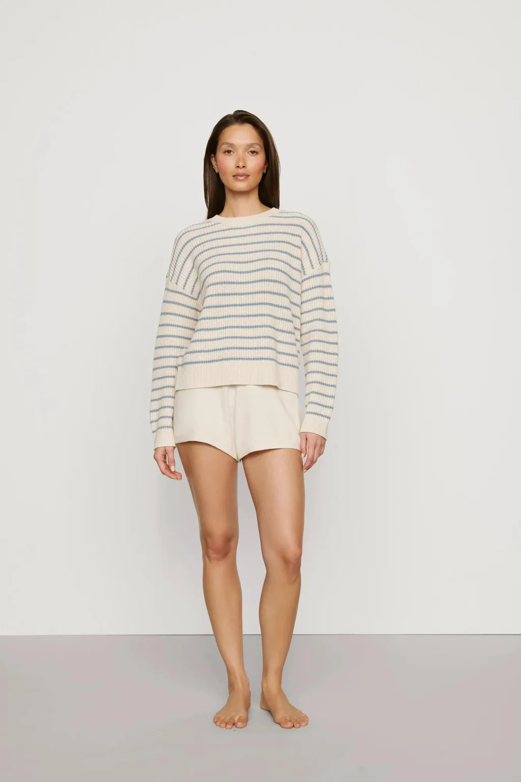 Coastal Cotton Sweater Crew Neck Pullover | Eberjey