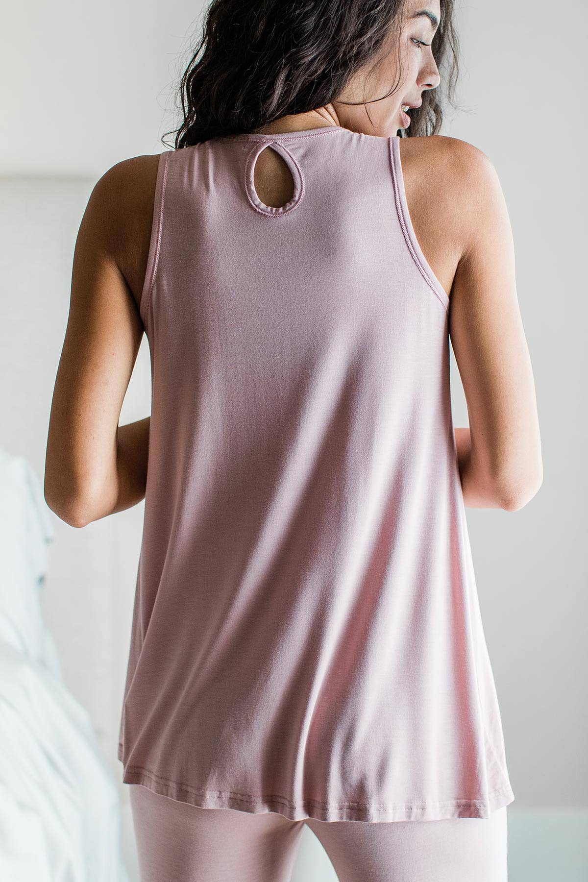 Delia Gathered Tank Bamboo Pajama Set | Yala